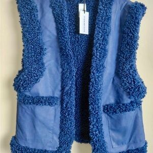 Blue Shearling Vest